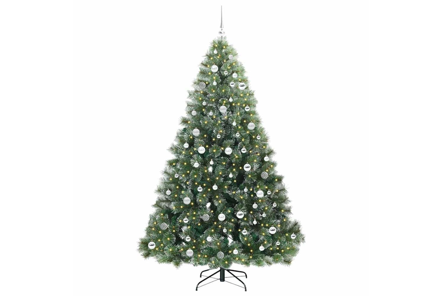 Vidaxl Artificial Christmas Tree With 300 Leds Green 210 Cm Pe And Pvc-3