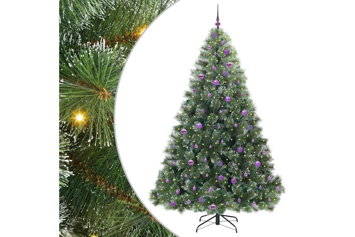 Vidaxl Artificial Christmas Tree With 300 Leds Green 240 Cm Pe And Pvc-2