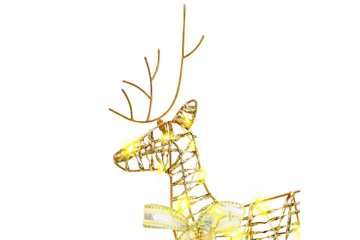 Vidaxl Led Reindeers With 80 Leds 4 Pcs Gold Pet-4