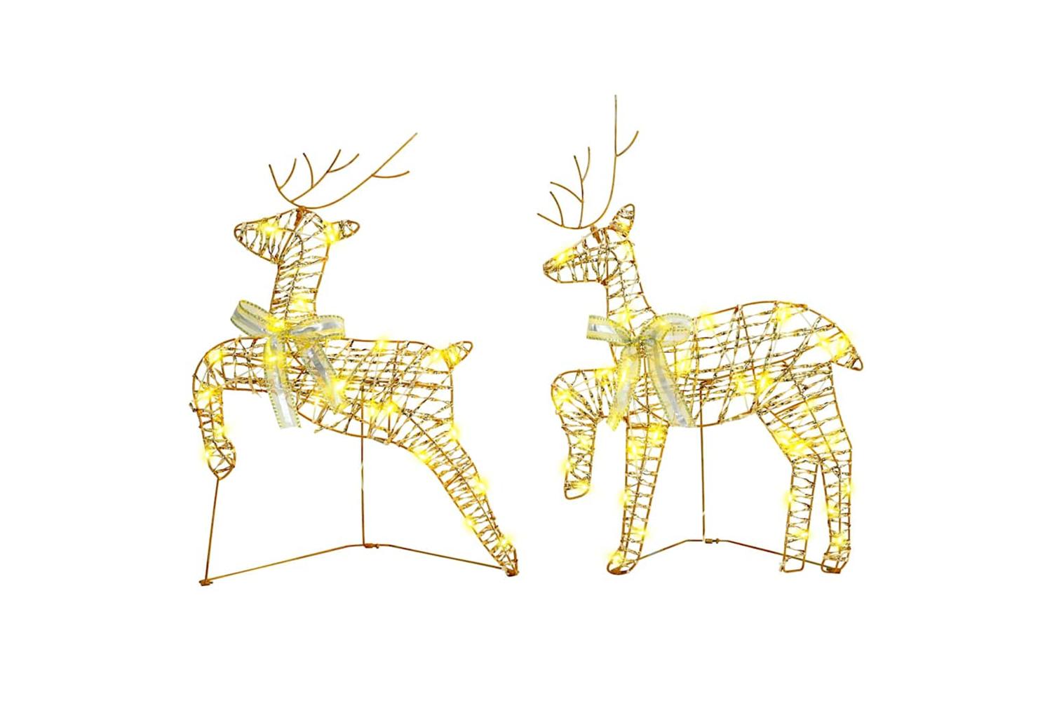 Vidaxl Led Reindeers With 180 Leds 6 Pcs Gold Pet-2