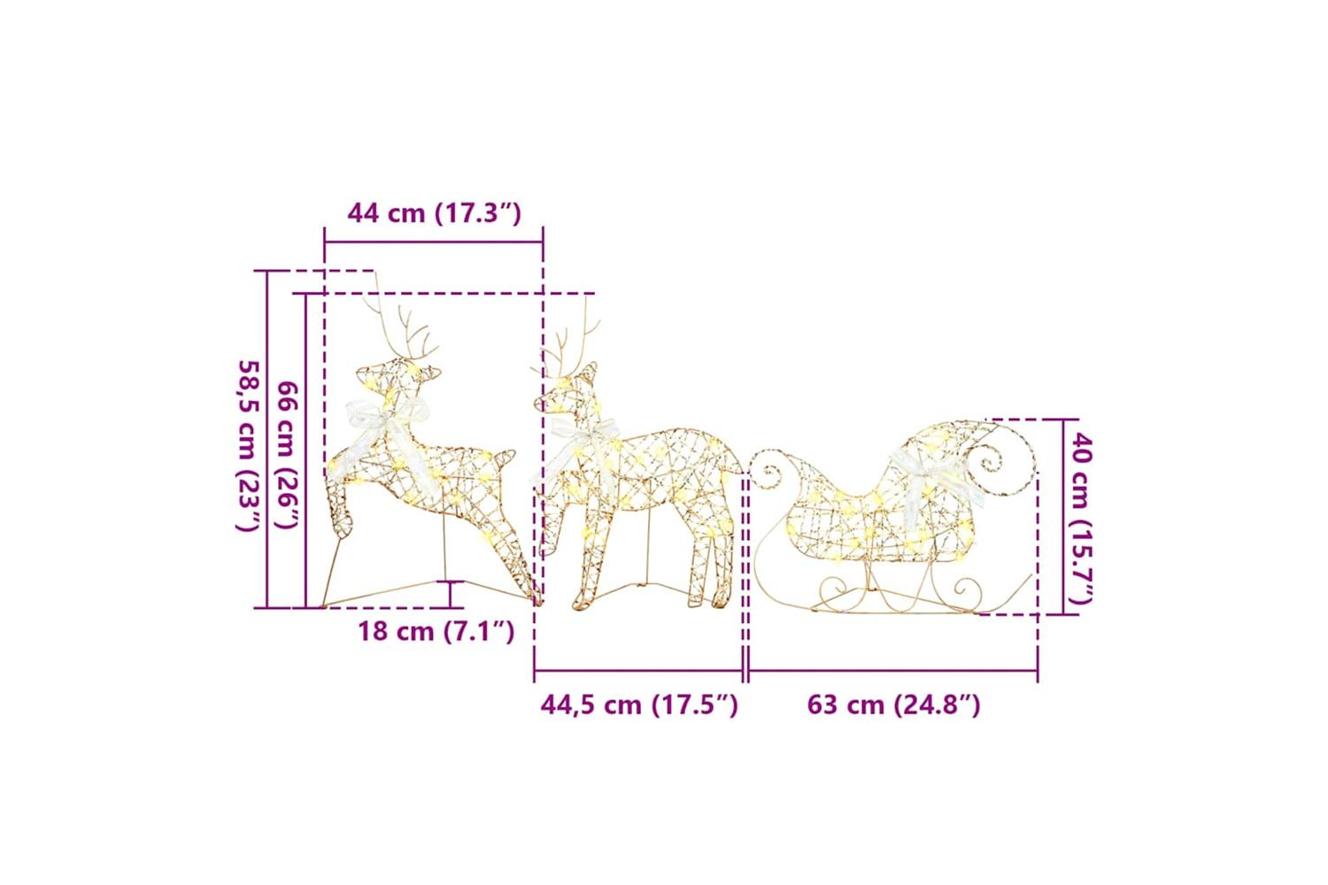 Vidaxl Led Reindeers With 40 Leds 7 Pcs Gold Pet-9
