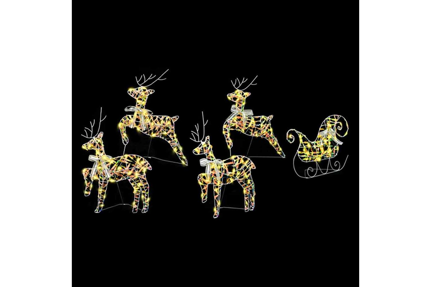 Vidaxl Led Reindeers With 40 Leds 5 Pcs Multicoulur Pet-2