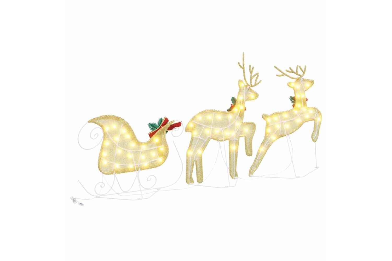 Vidaxl Led Reindeers 3 Pcs Warm White Fabric-7