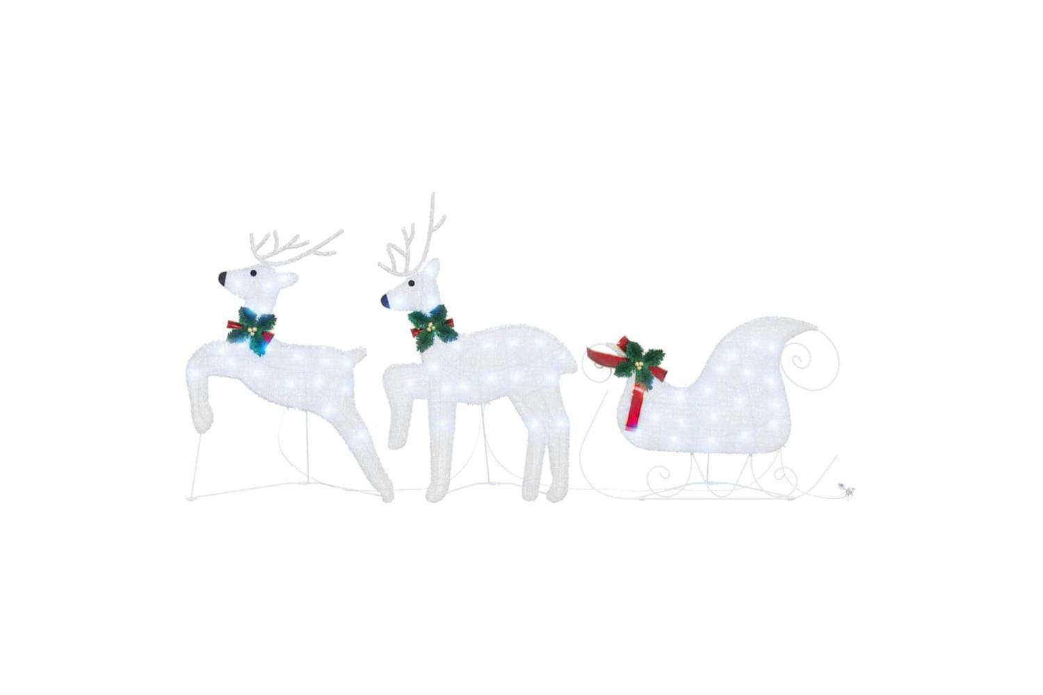 Vidaxl Led Reindeers 3 Pcs Cold White Fabric-4