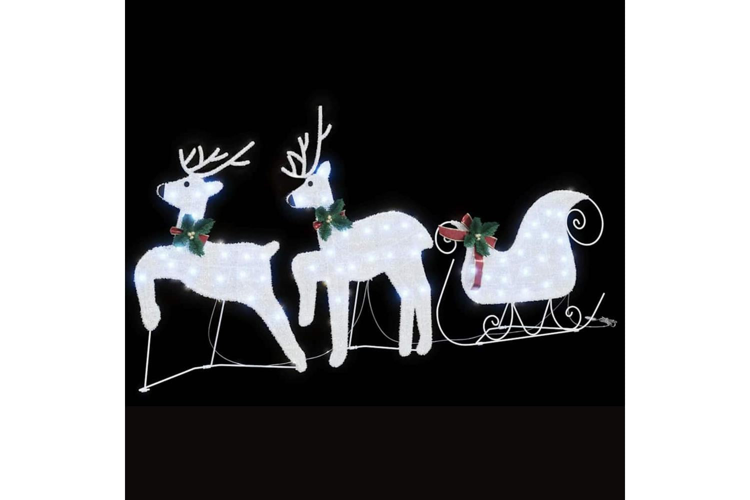 Vidaxl Led Reindeers 3 Pcs Cold White Fabric-5