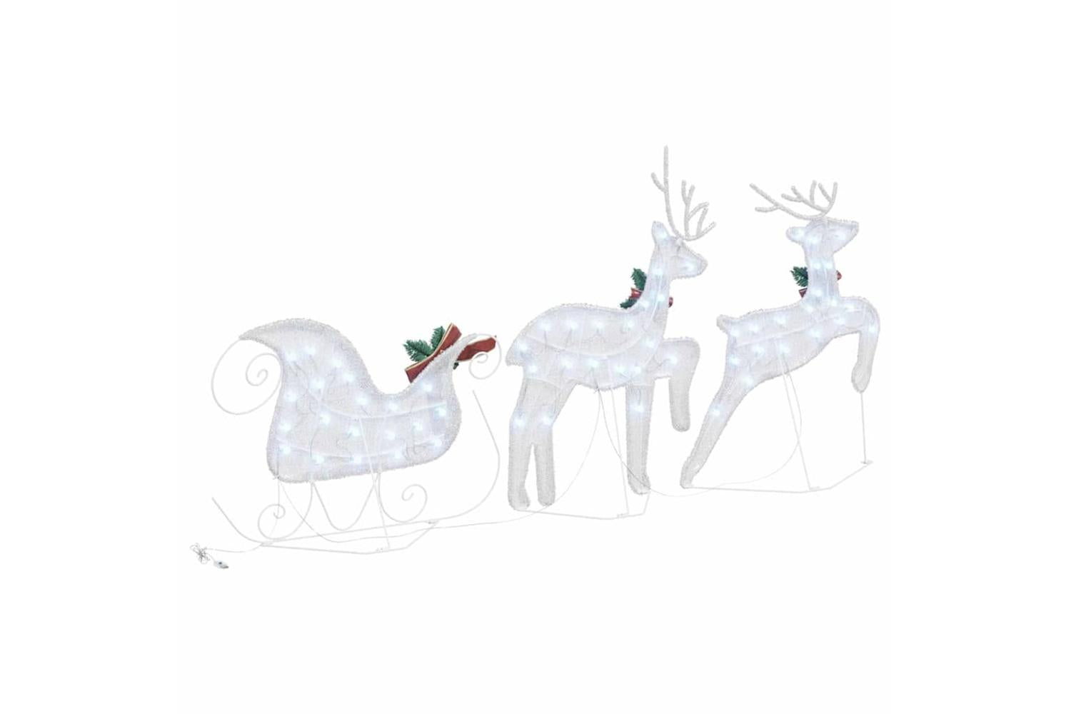 Vidaxl Led Reindeers 3 Pcs Cold White Fabric-7