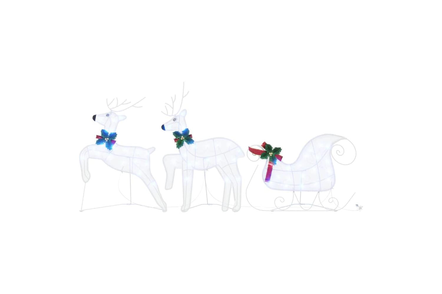 Vidaxl Led Reindeers 3 Pcs Cold White Fabric-4
