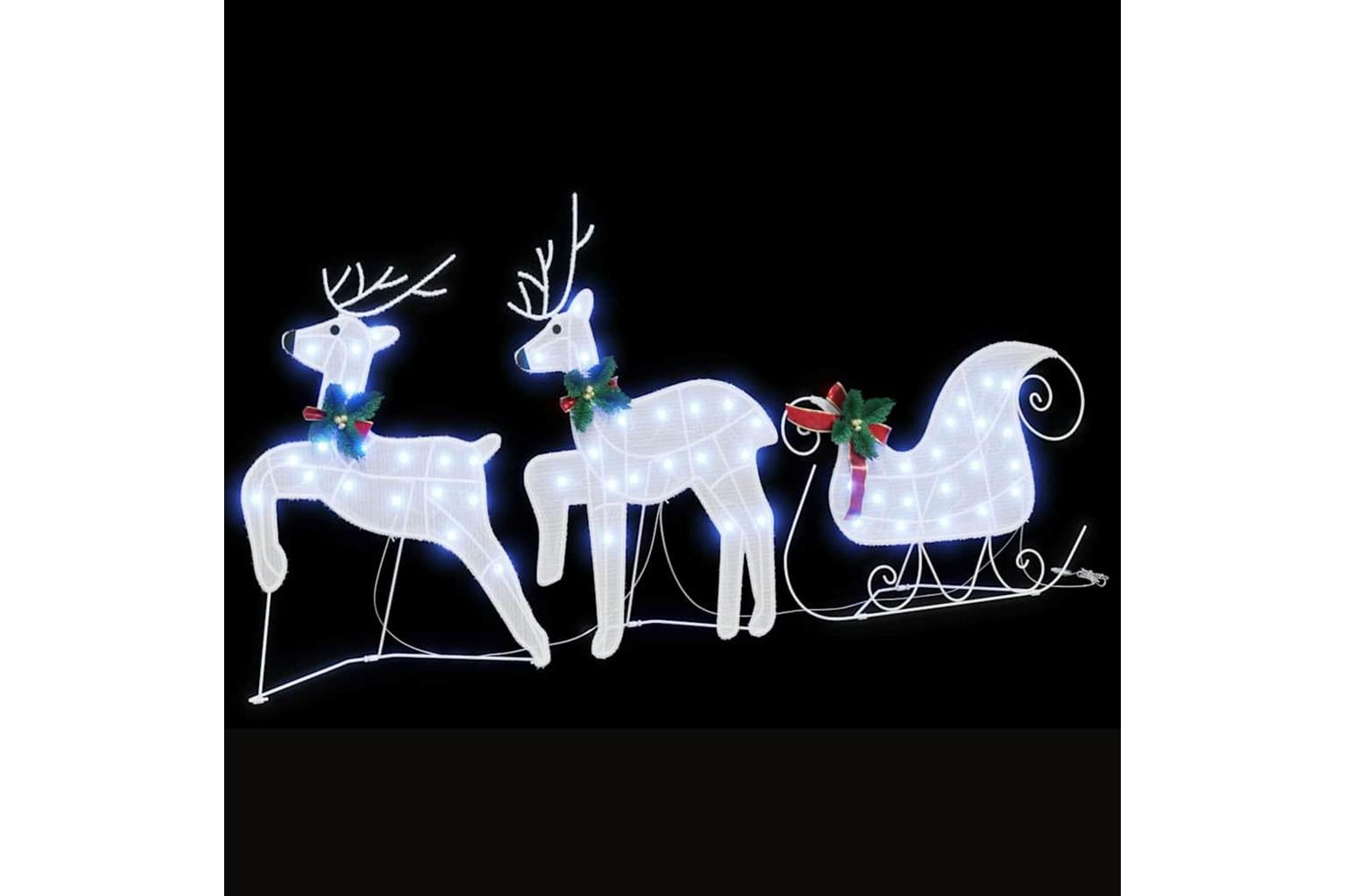 Vidaxl Led Reindeers 3 Pcs Cold White Fabric-5