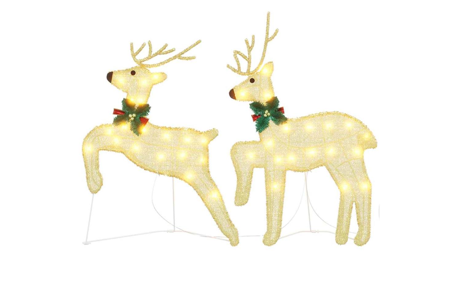 Vidaxl Led Reindeers 2 Pcs Warm White Fabric-4
