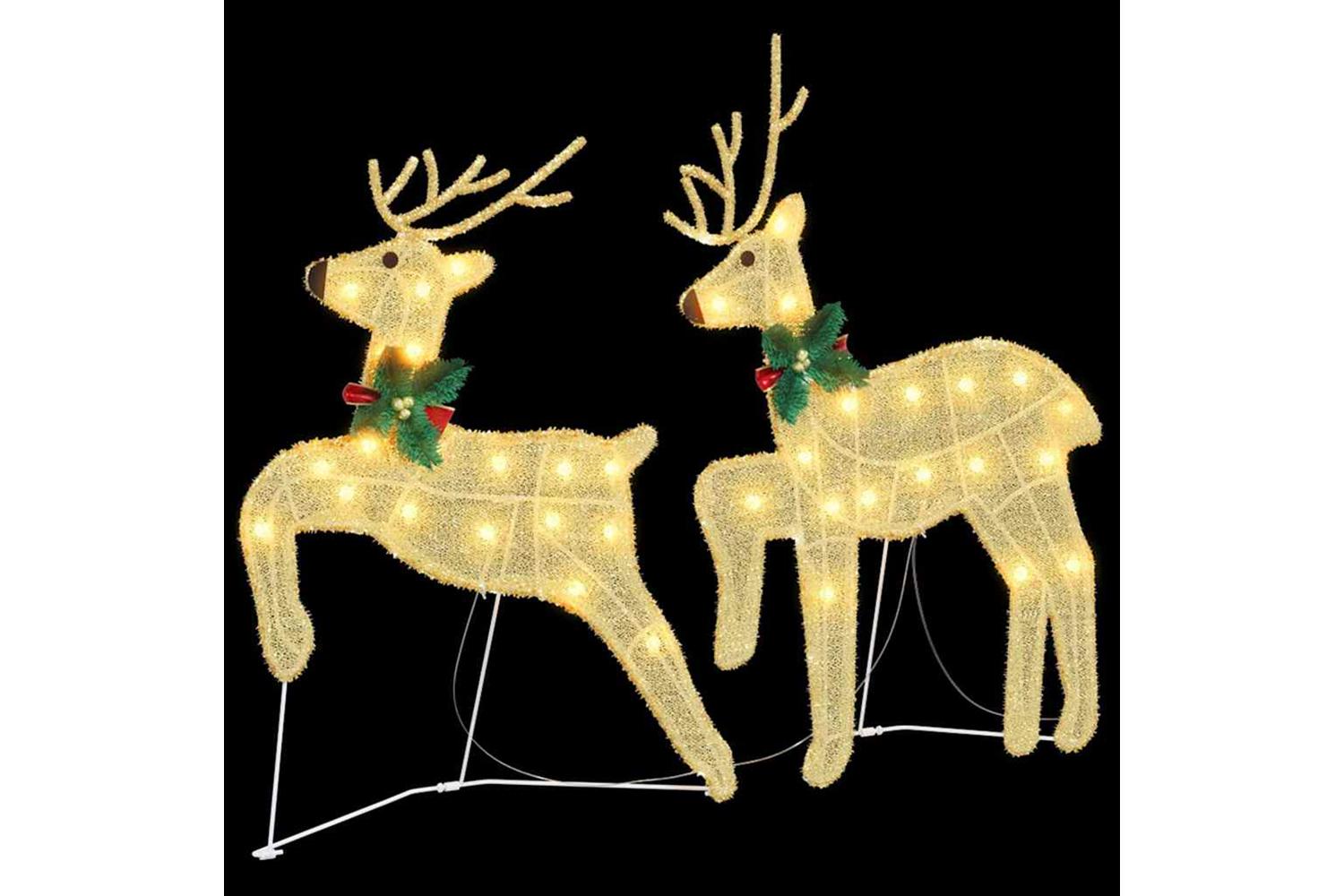 Vidaxl Led Reindeers 2 Pcs Warm White Fabric-5