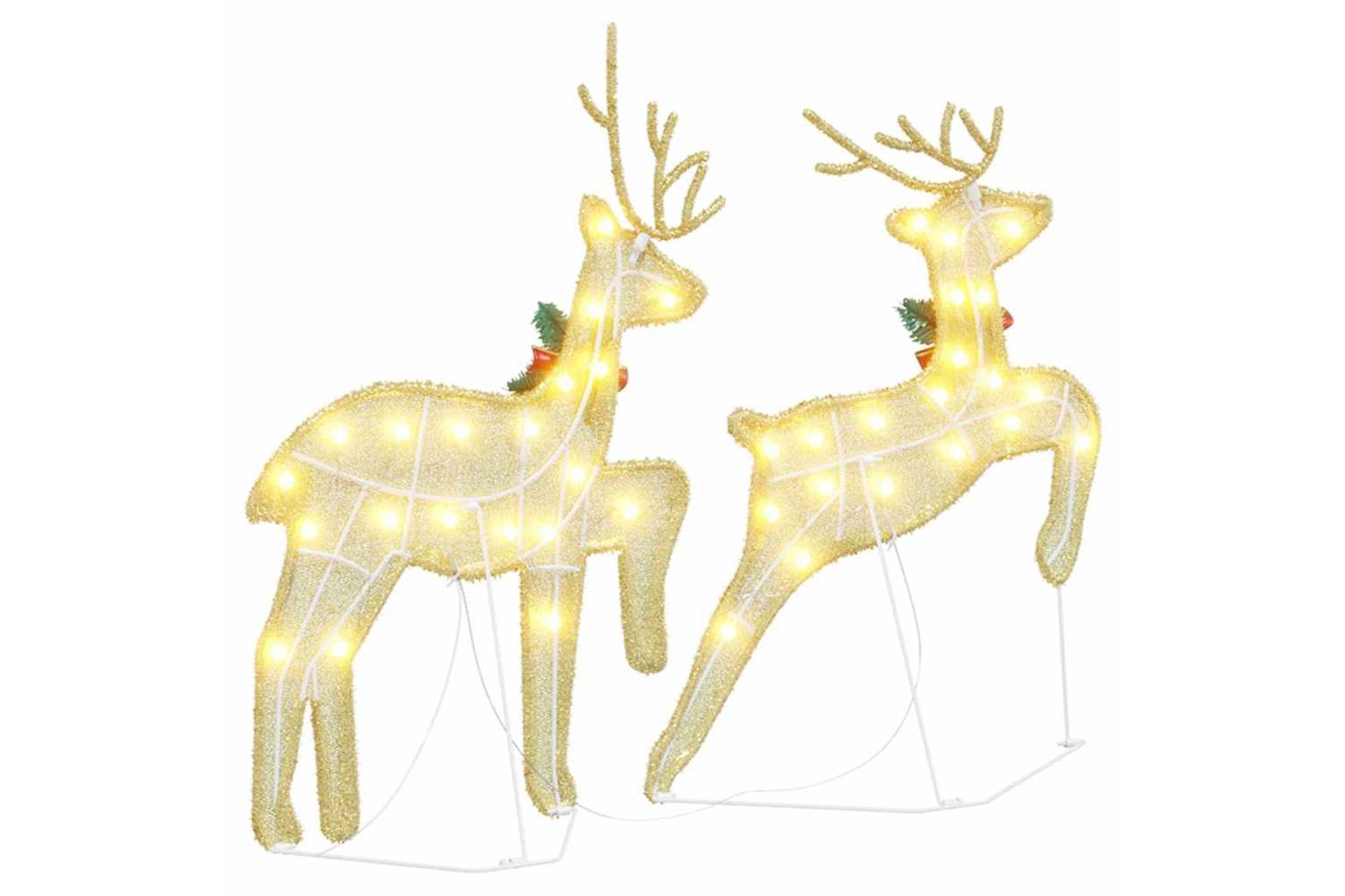 Vidaxl Led Reindeers 2 Pcs Warm White Fabric-7