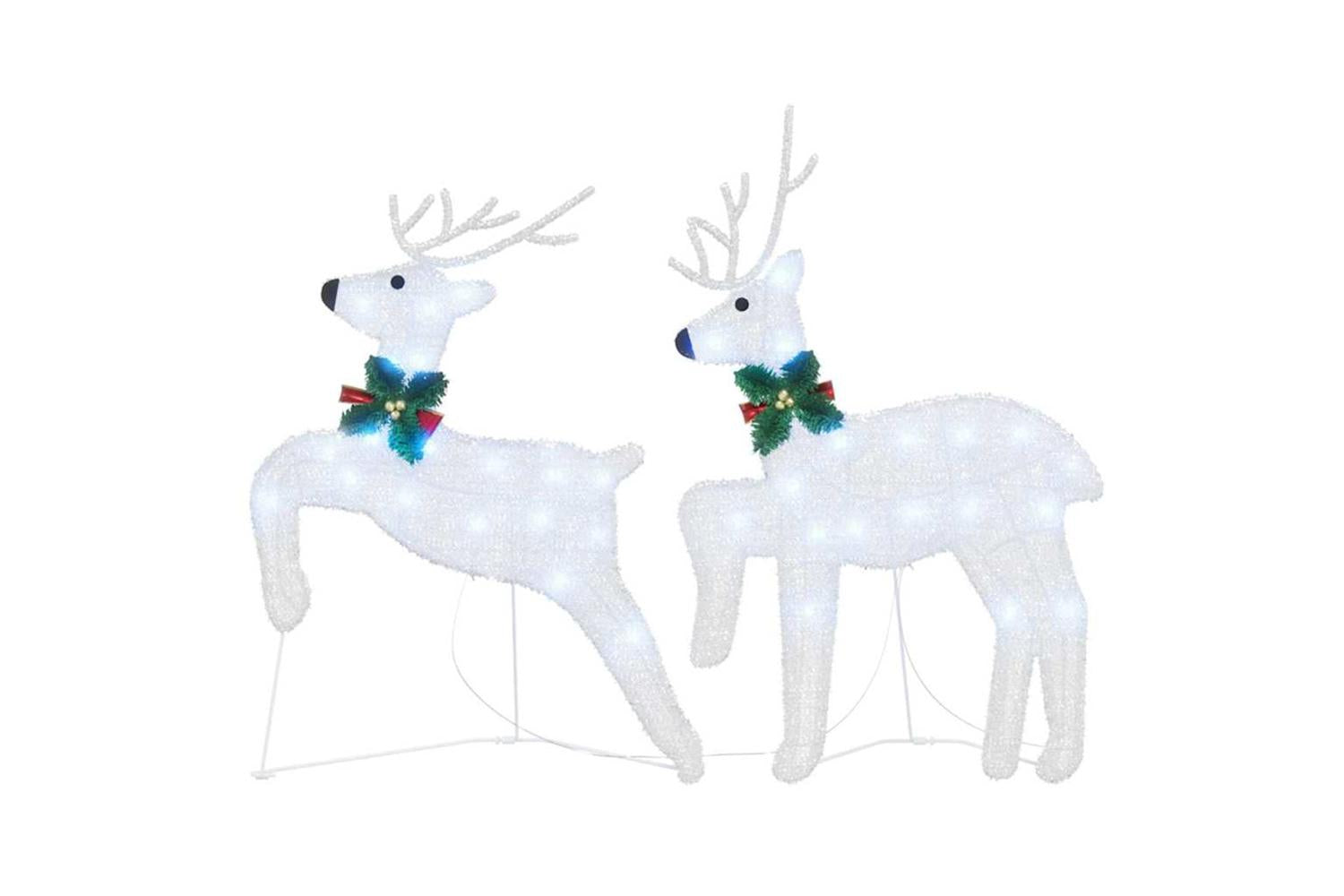 Vidaxl Led Reindeers 2 Pcs Cold White Fabric-4