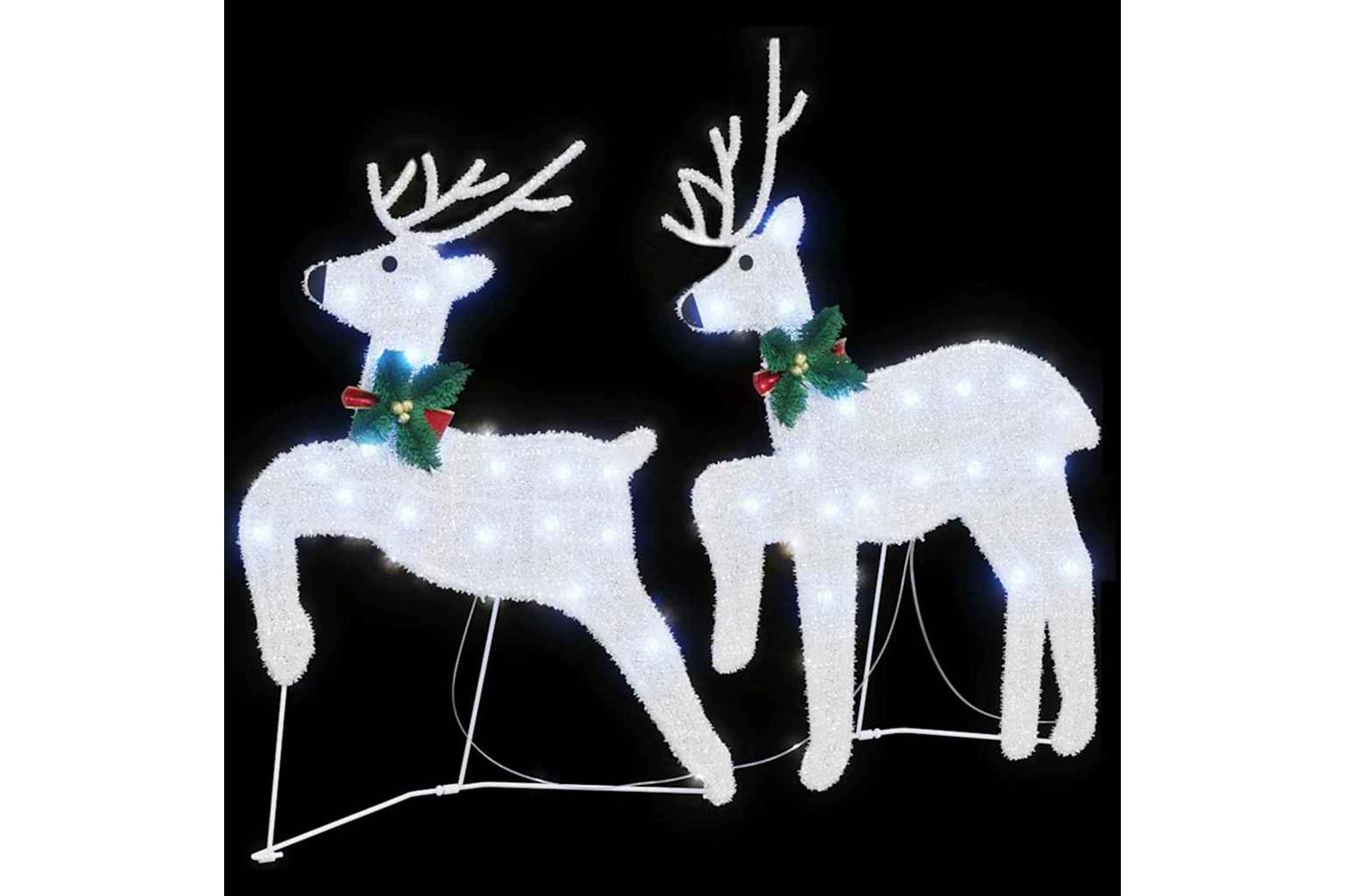 Vidaxl Led Reindeers 2 Pcs Cold White Fabric-5