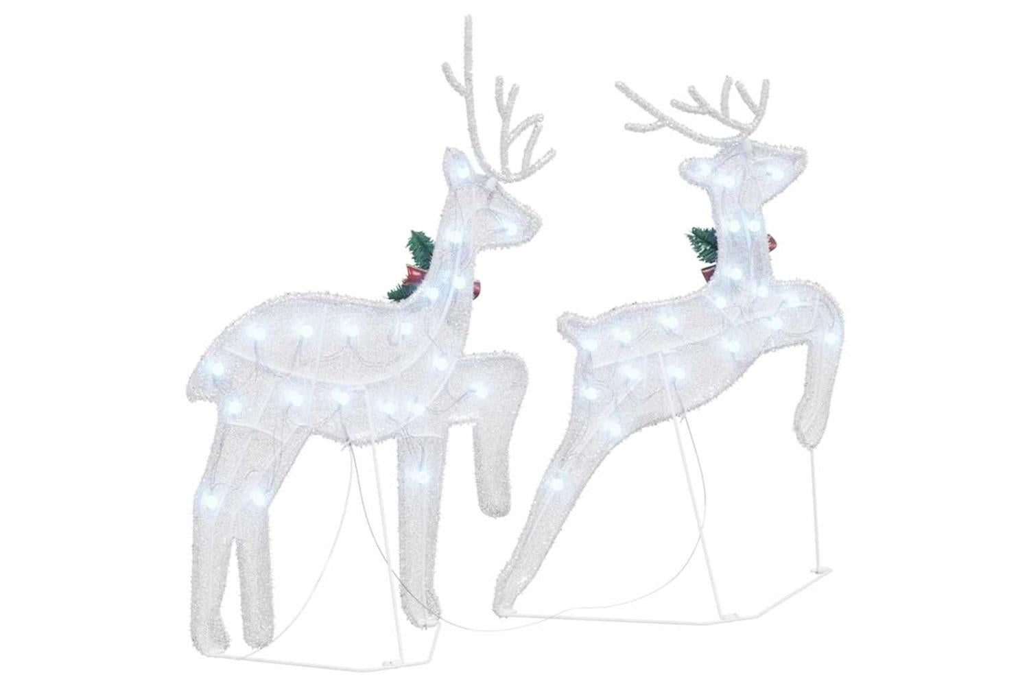 Vidaxl Led Reindeers 2 Pcs Cold White Fabric-7