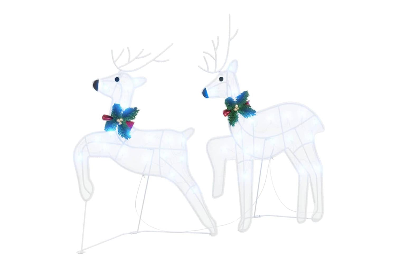 Vidaxl Led Reindeers 2 Pcs Cold White Fabric-2