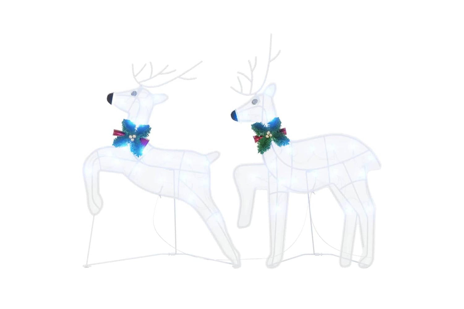 Vidaxl Led Reindeers 2 Pcs Cold White Fabric-4