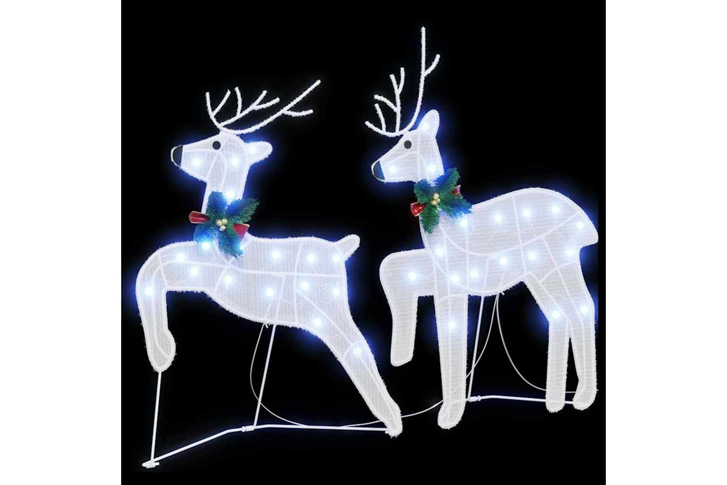 Vidaxl Led Reindeers 2 Pcs Cold White Fabric-5