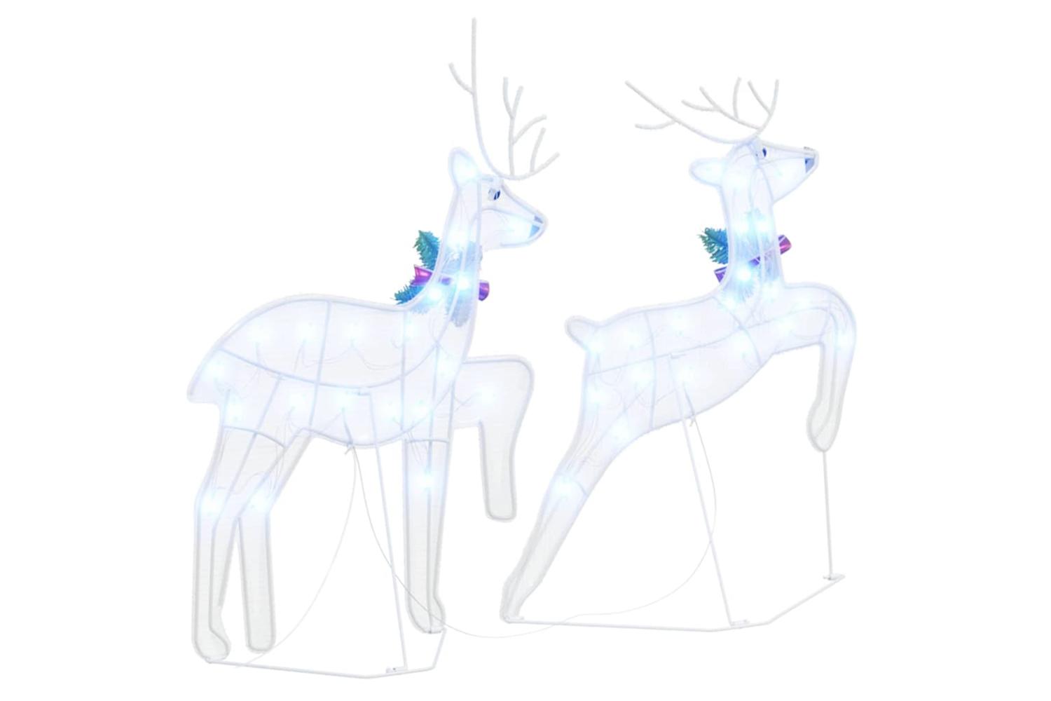 Vidaxl Led Reindeers 2 Pcs Cold White Fabric-7