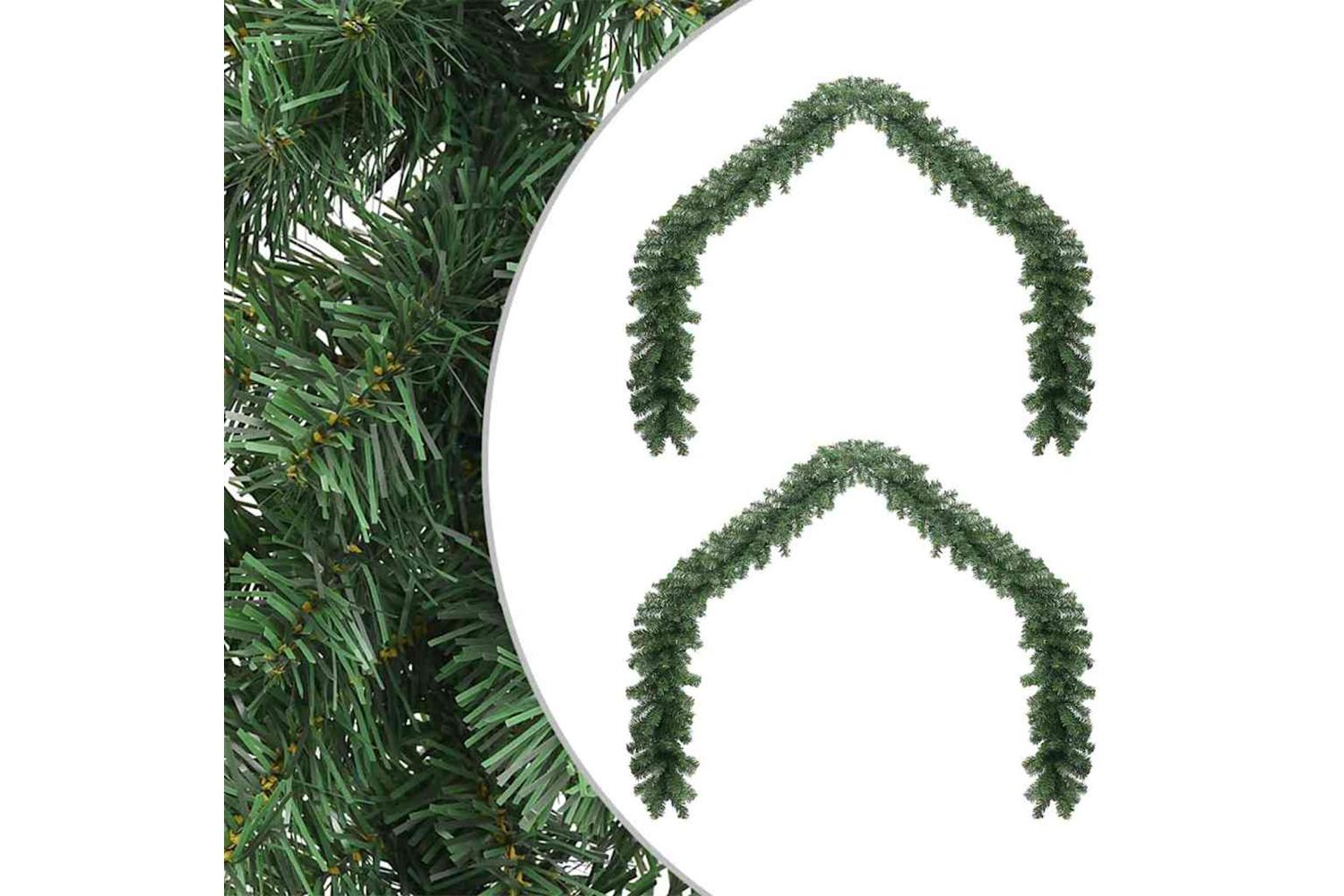 Vidaxl Christmas Garland 2 Pcs Green 20 M Pvc-2