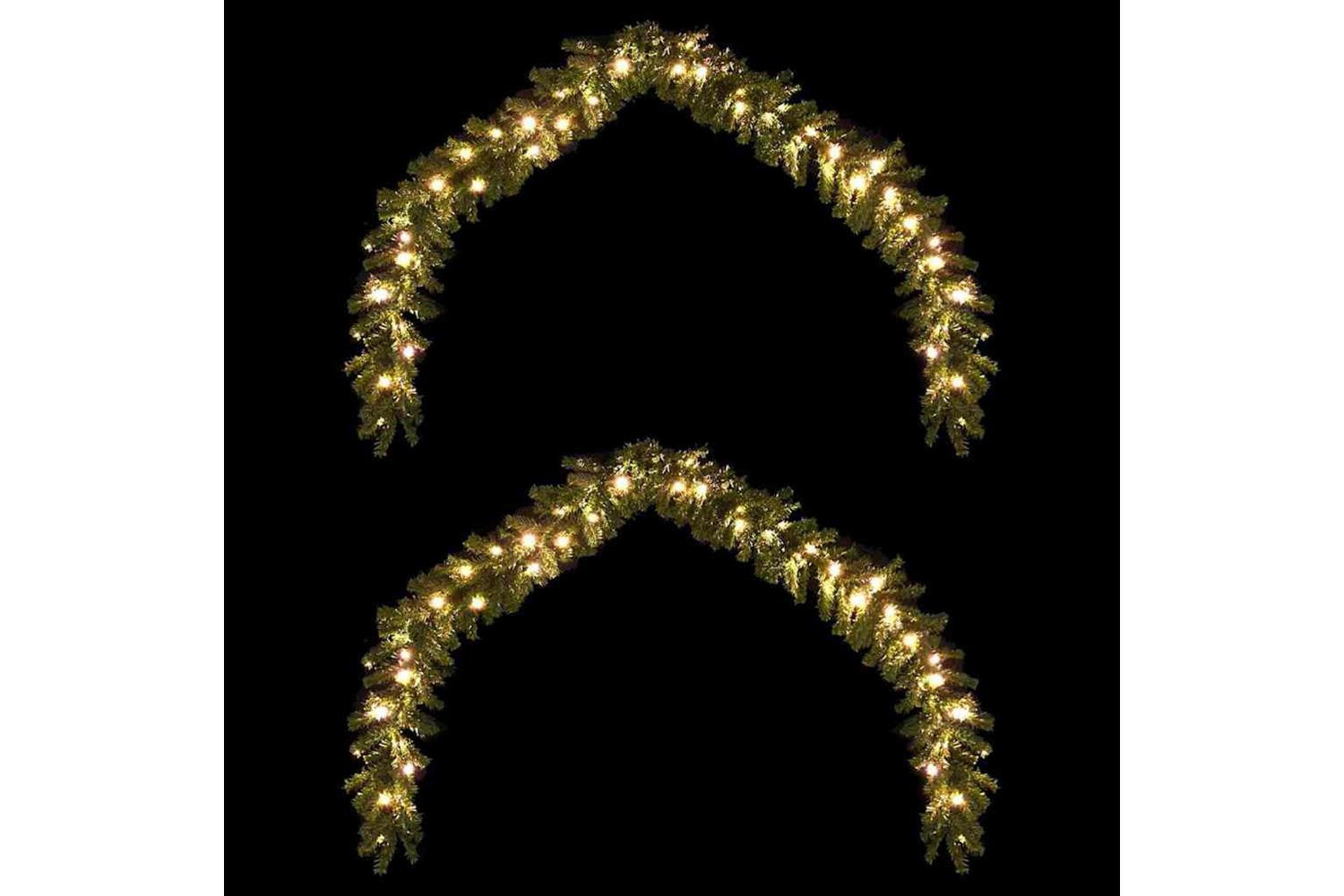 Vidaxl Christmas Garland With 600 Leds 2 Pcs Green Pvc-3