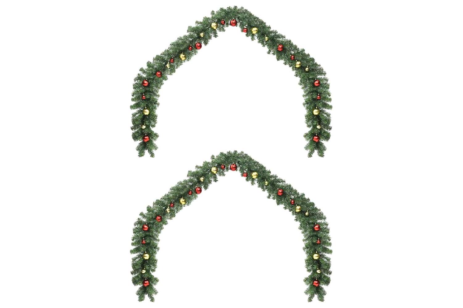 Vidaxl Christmas Garland With 600 Leds 2 Pcs Green Pvc-3