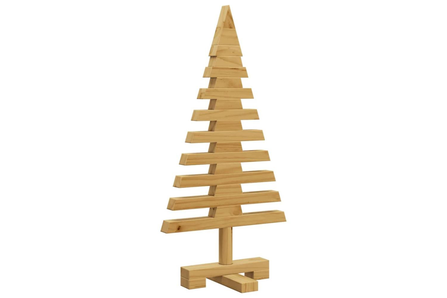 Vidaxl Wooden Christmas Tree With Stand Brown 60 Cm Solid Pine Wood-4