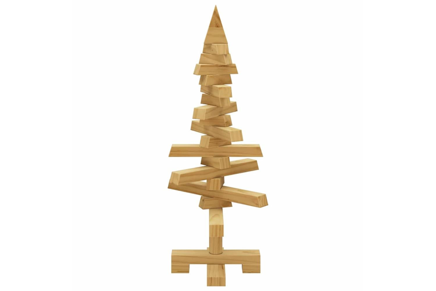 Vidaxl Wooden Christmas Tree With Stand Brown 60 Cm Solid Pine Wood-5