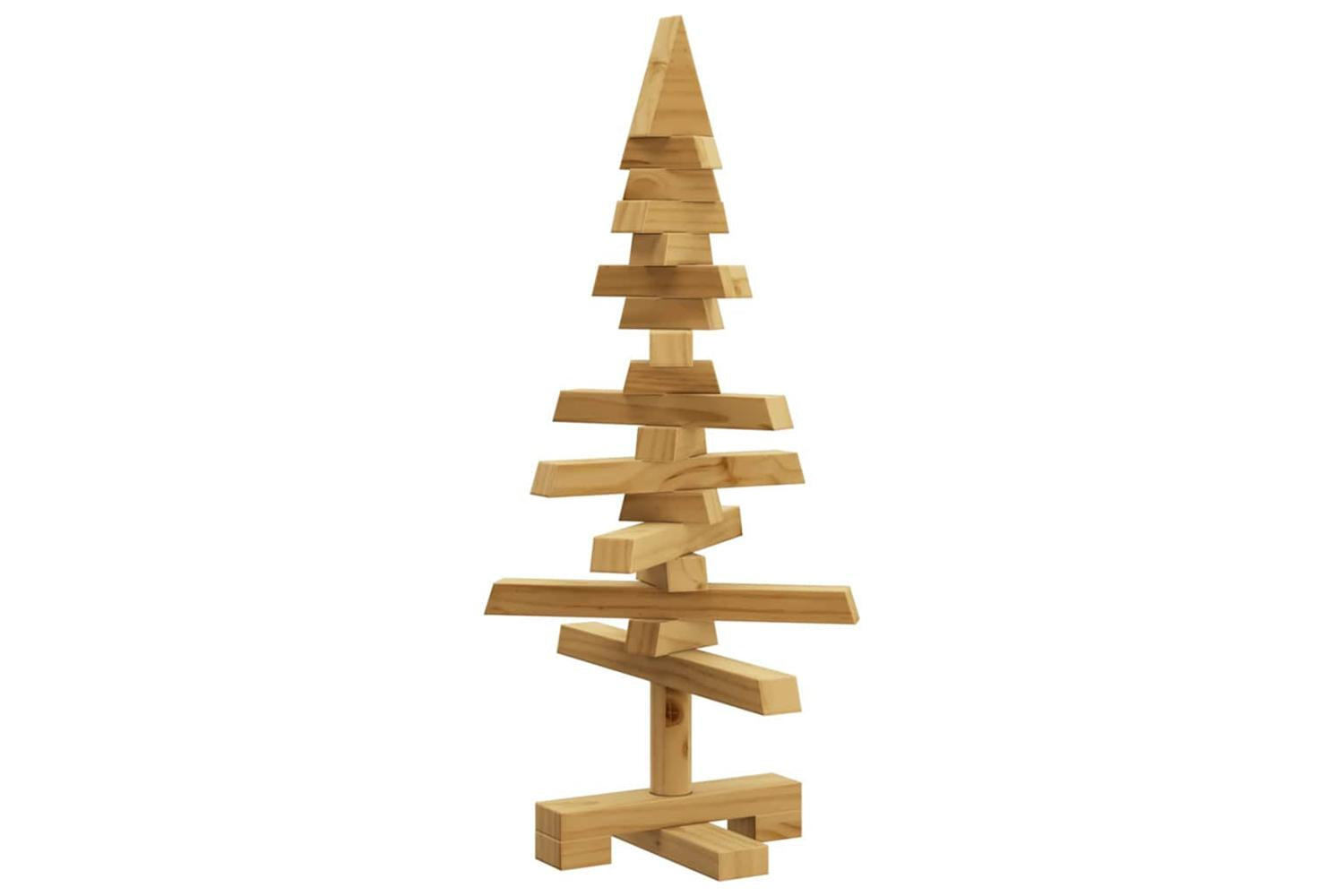 Vidaxl Wooden Christmas Tree With Stand Brown 60 Cm Solid Pine Wood-7