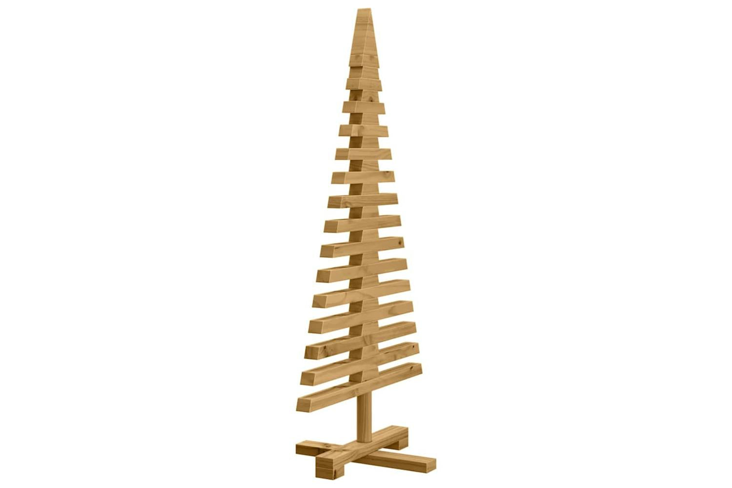 Vidaxl Wooden Christmas Tree With Stand Brown 90 Cm Solid Pine Wood-4