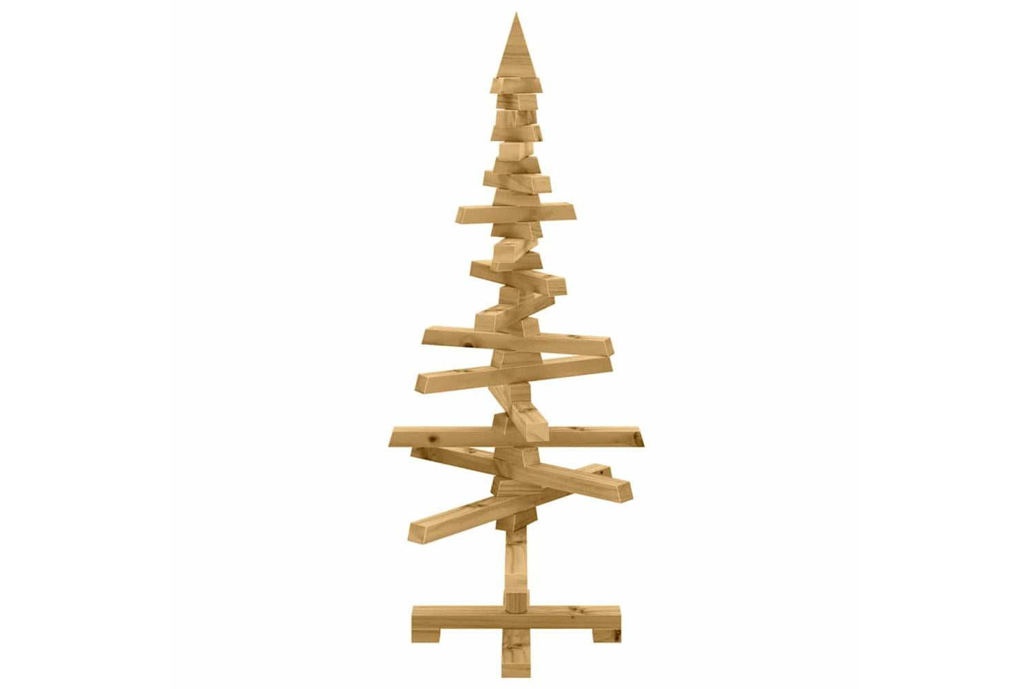 Vidaxl Wooden Christmas Tree With Stand Brown 90 Cm Solid Pine Wood-5