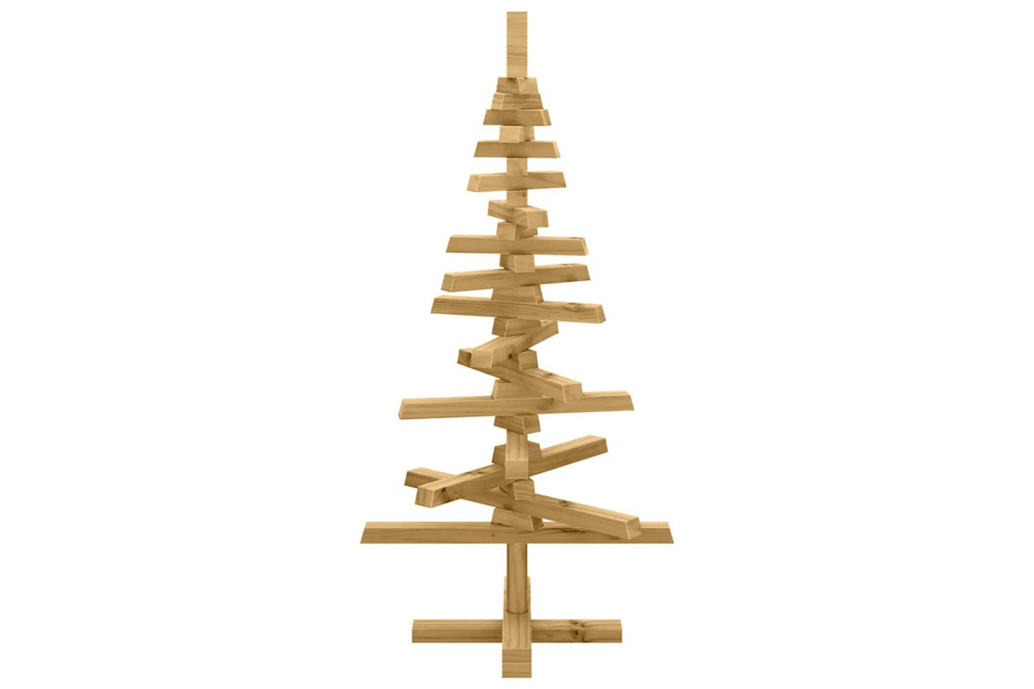 Vidaxl Wooden Christmas Tree With Stand Brown 90 Cm Solid Pine Wood-6