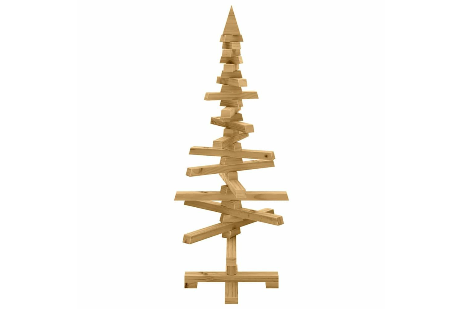 Vidaxl Wooden Christmas Tree With Stand Brown 90 Cm Solid Pine Wood-7