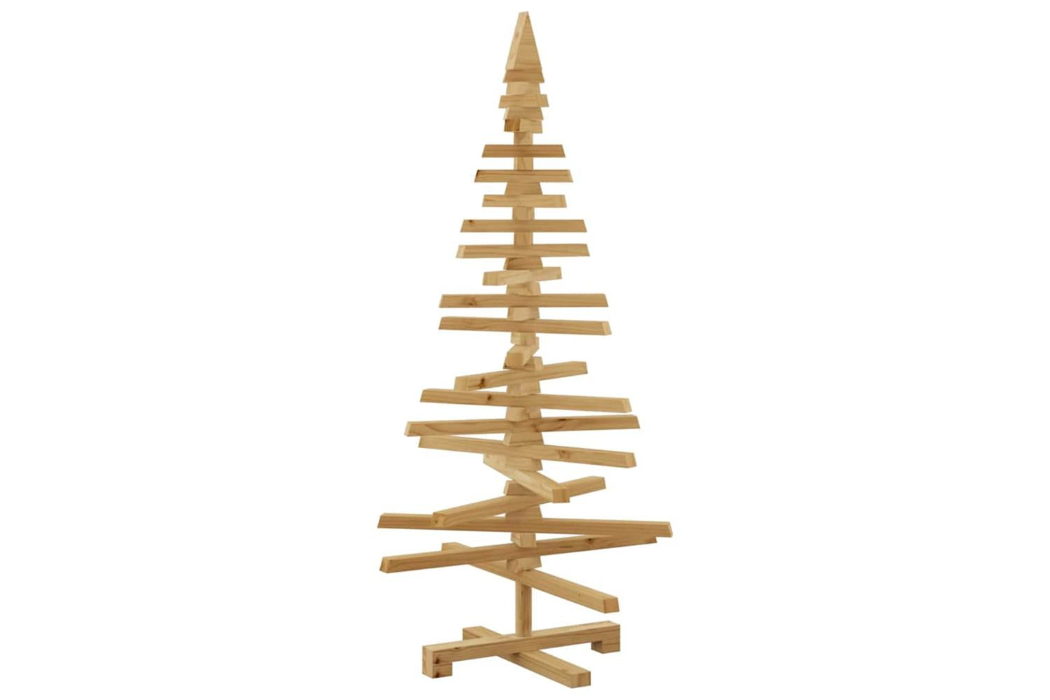 Vidaxl Wooden Christmas Tree With Stand Brown 120 Cm Solid Pine Wood-2