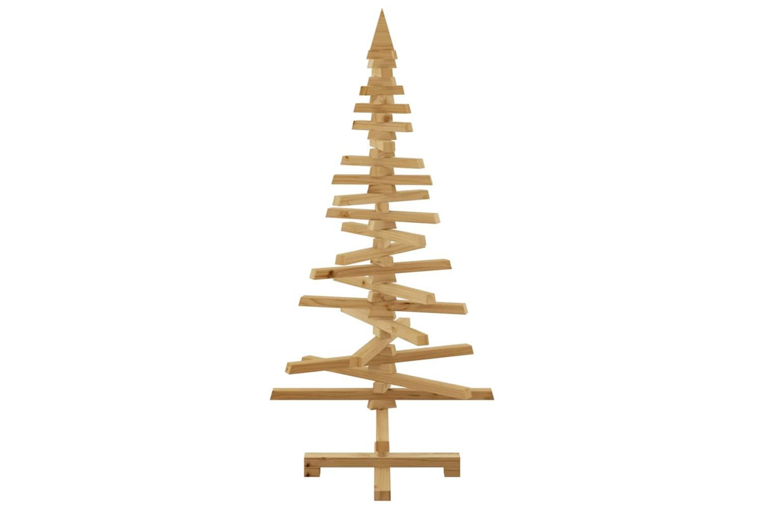 Vidaxl Wooden Christmas Tree With Stand Brown 120 Cm Solid Pine Wood-7
