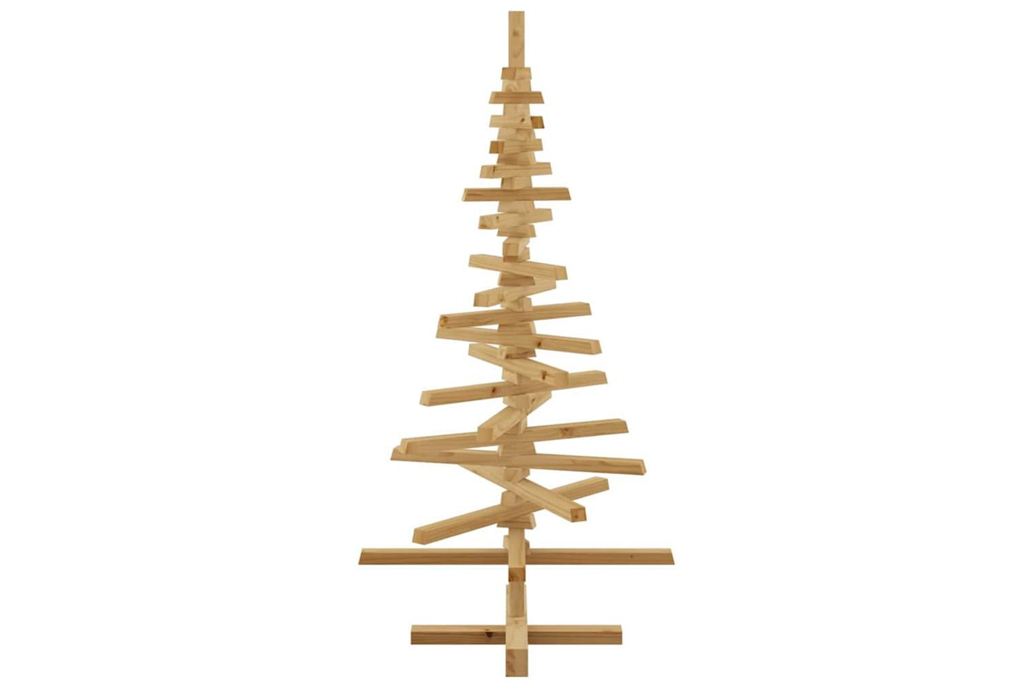 Vidaxl Wooden Christmas Tree With Stand Brown 120 Cm Solid Pine Wood-8
