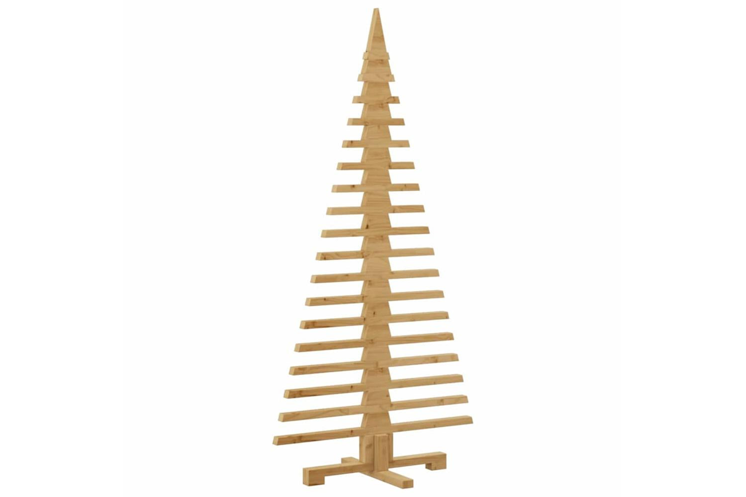 Vidaxl Wooden Christmas Tree With Stand Brown 150 Cm Solid Pine Wood-5