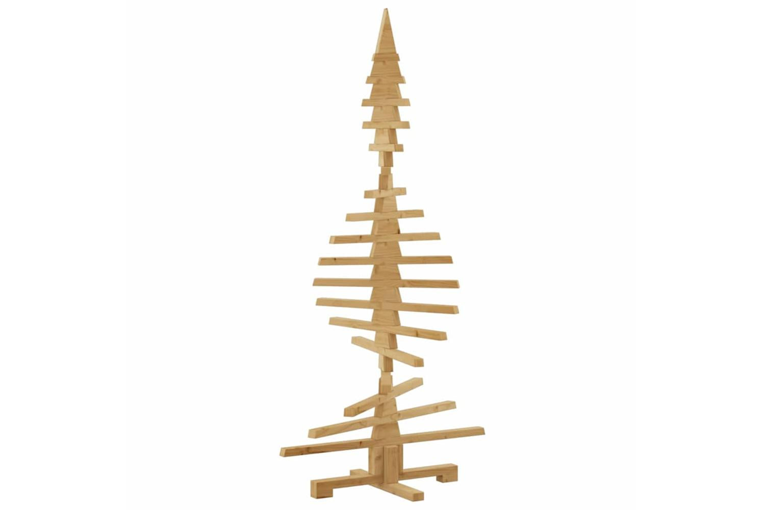 Vidaxl Wooden Christmas Tree With Stand Brown 150 Cm Solid Pine Wood-6