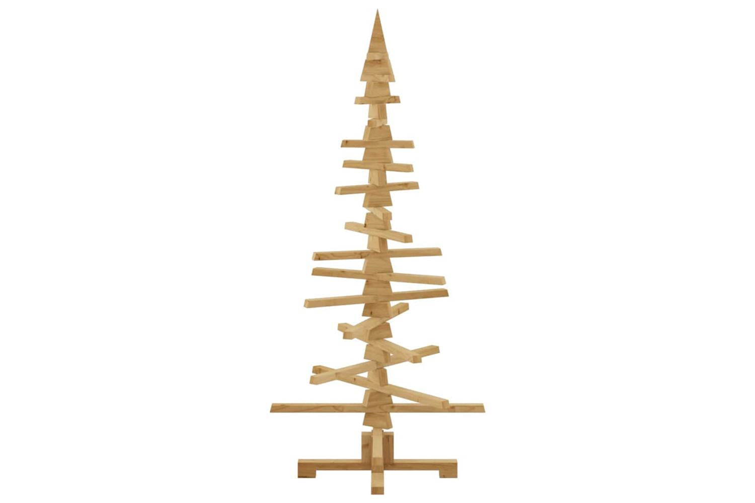 Vidaxl Wooden Christmas Tree With Stand Brown 150 Cm Solid Pine Wood-7