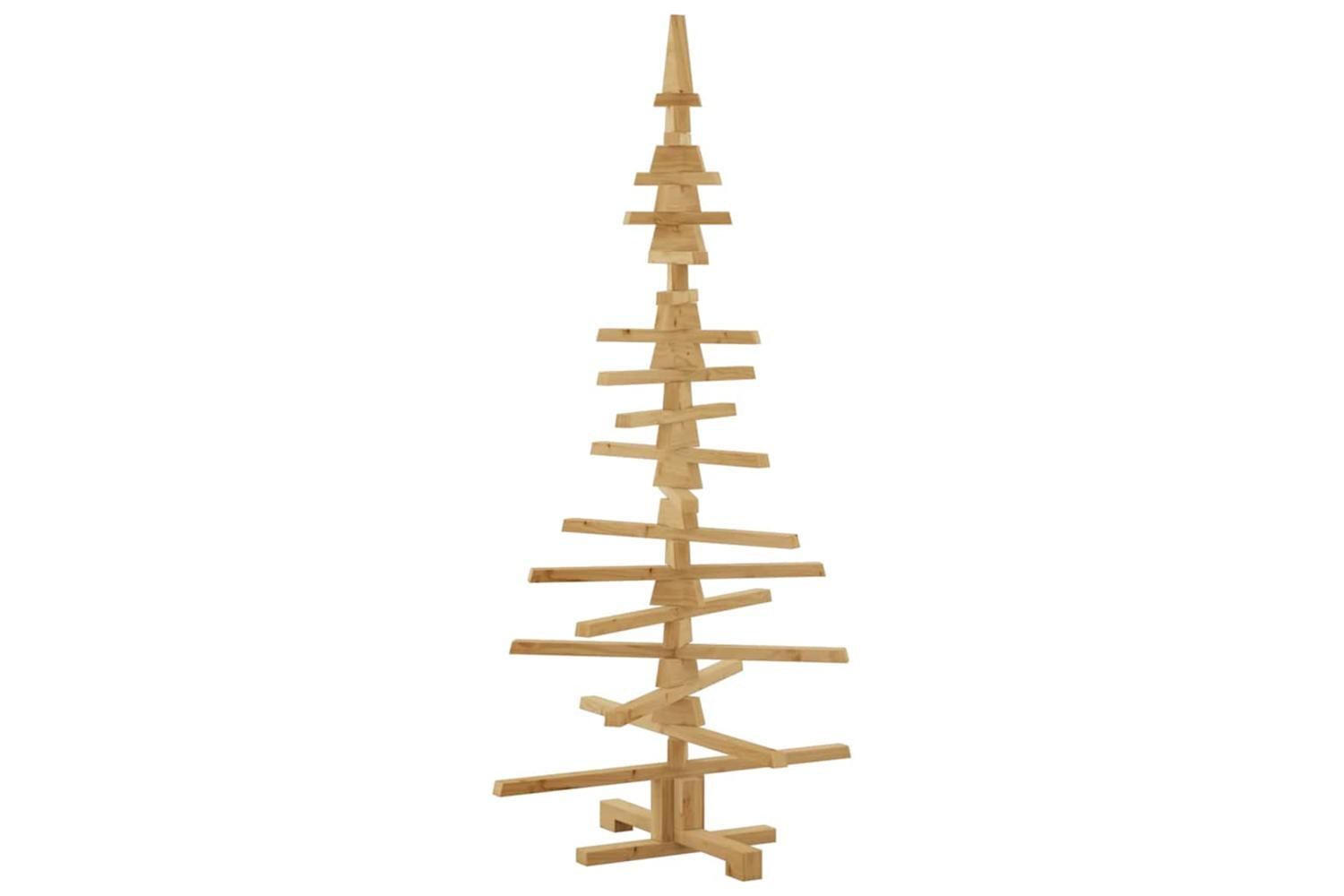 Vidaxl Wooden Christmas Tree With Stand Brown 150 Cm Solid Pine Wood-8