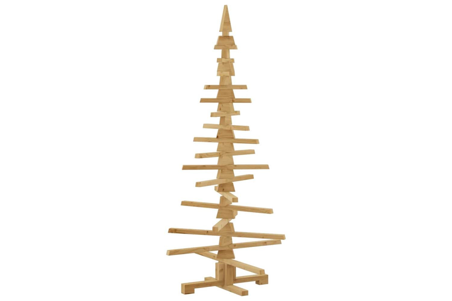 Vidaxl Wooden Christmas Tree With Stand Brown 150 Cm Solid Pine Wood-9