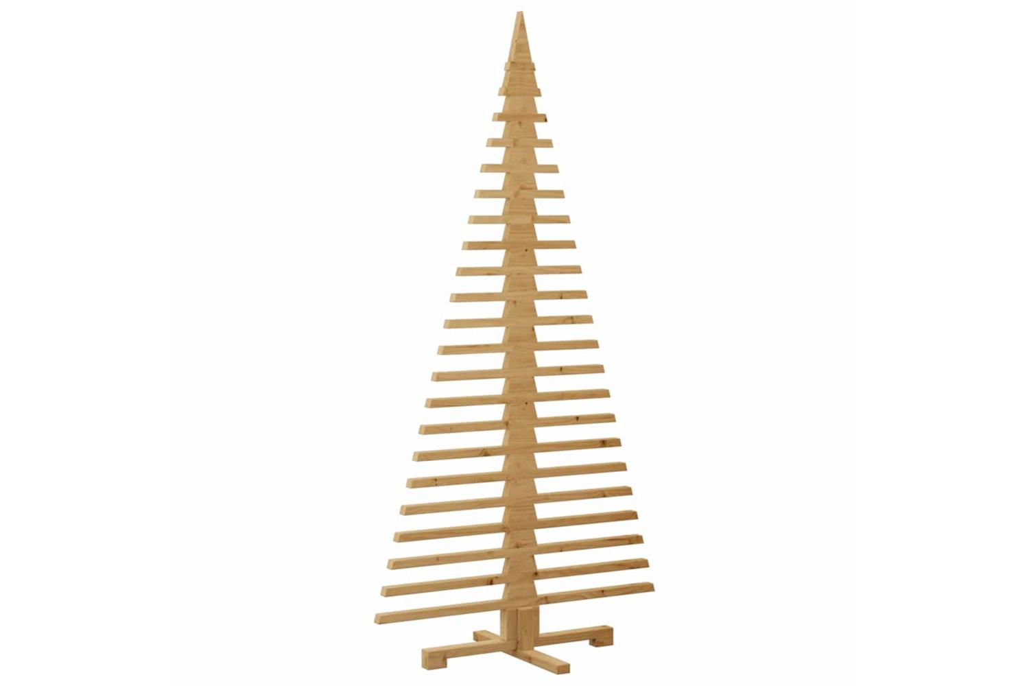 Vidaxl Wooden Christmas Tree With Stand Brown 180 Cm Solid Pine Wood-5