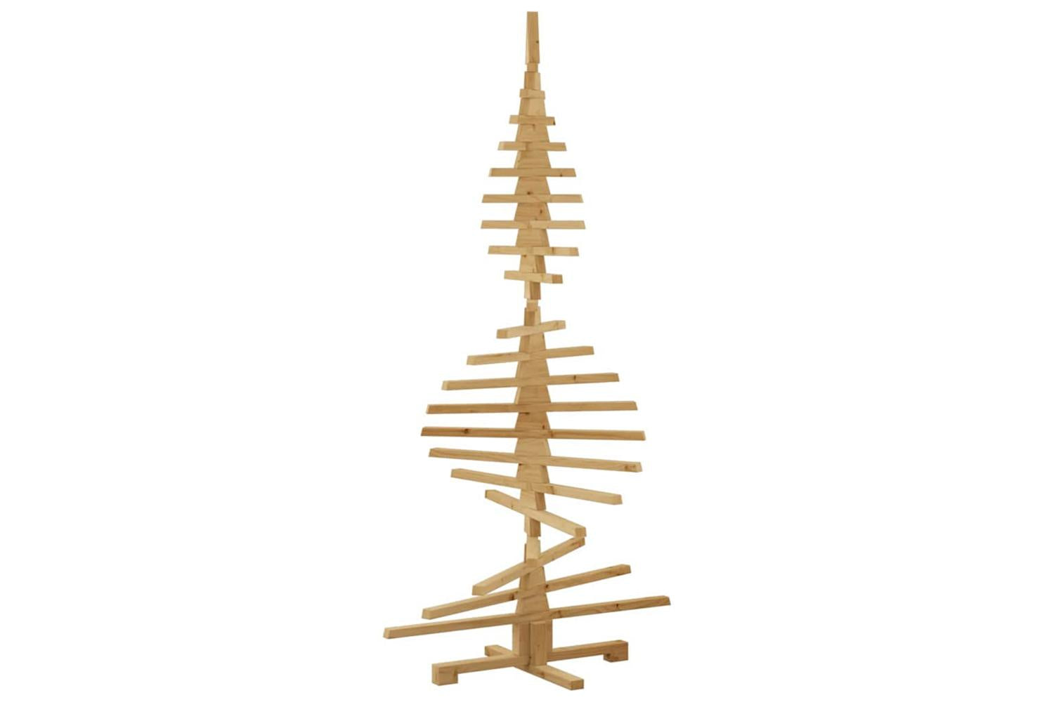 Vidaxl Wooden Christmas Tree With Stand Brown 180 Cm Solid Pine Wood-6