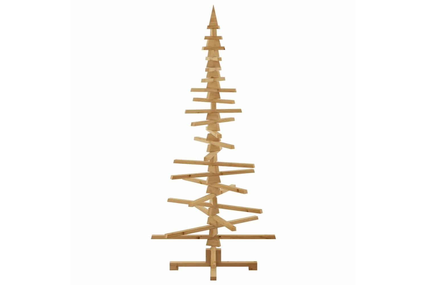 Vidaxl Wooden Christmas Tree With Stand Brown 180 Cm Solid Pine Wood-7