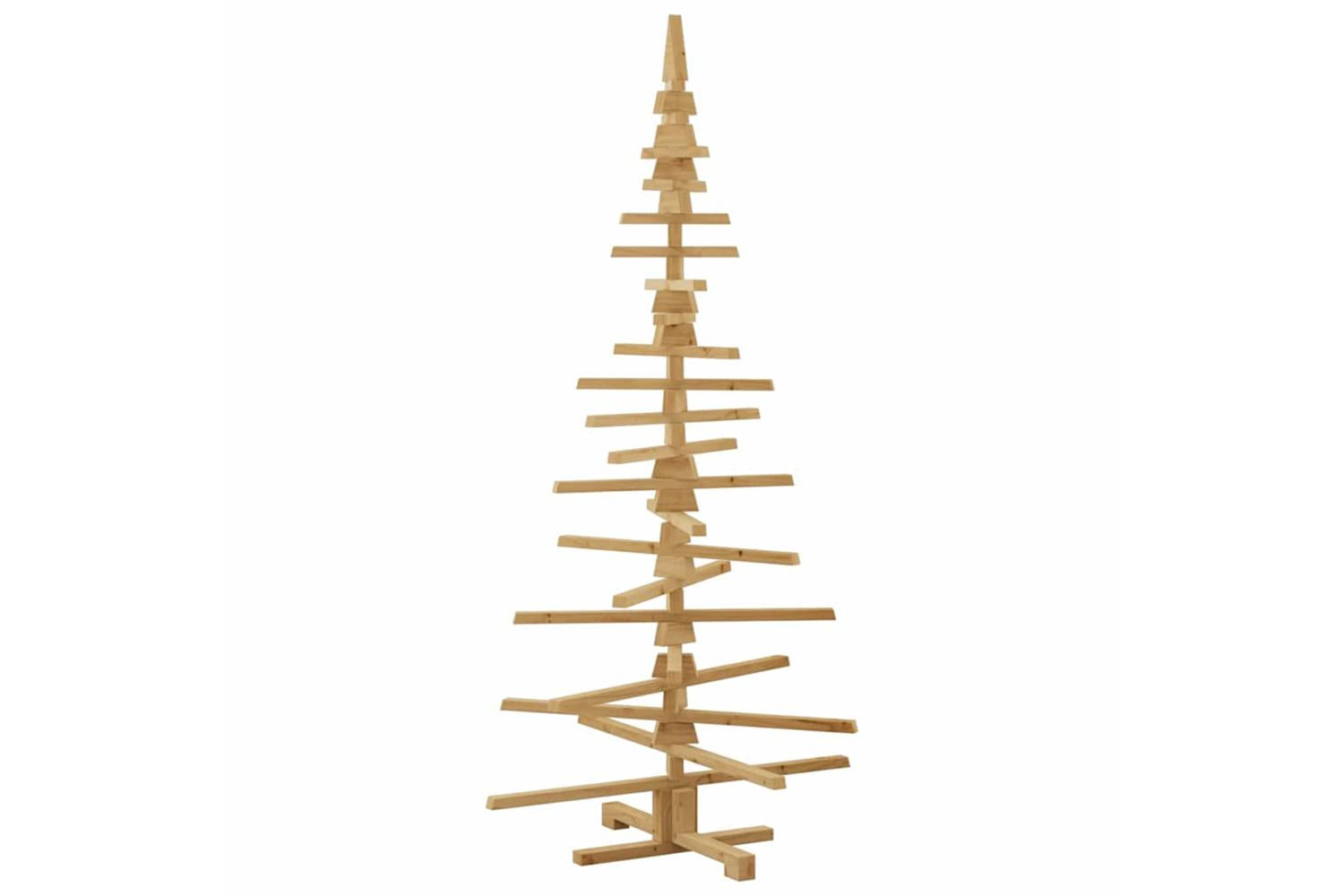 Vidaxl Wooden Christmas Tree With Stand Brown 180 Cm Solid Pine Wood-8