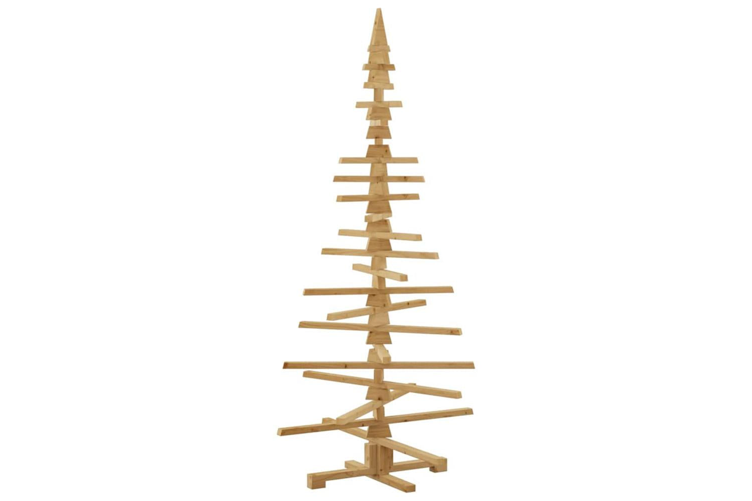 Vidaxl Wooden Christmas Tree With Stand Brown 180 Cm Solid Pine Wood-9