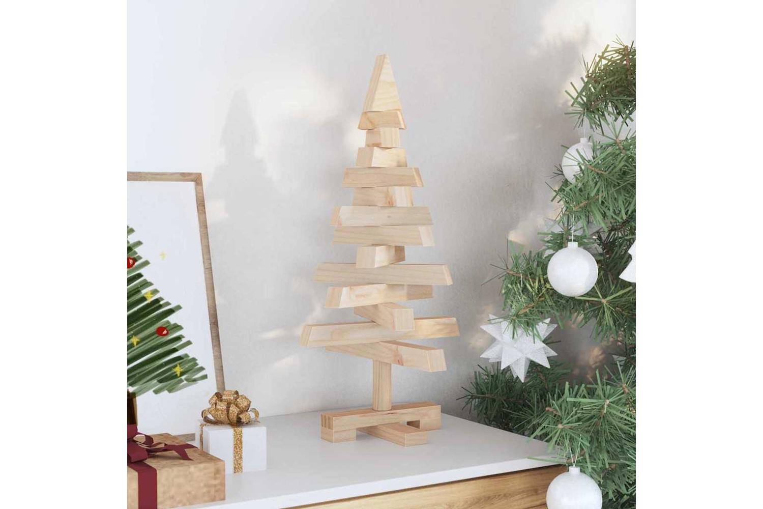 Vidaxl Christmas Trees With Stand Natural 60 Cm Solid Pine Wood-3
