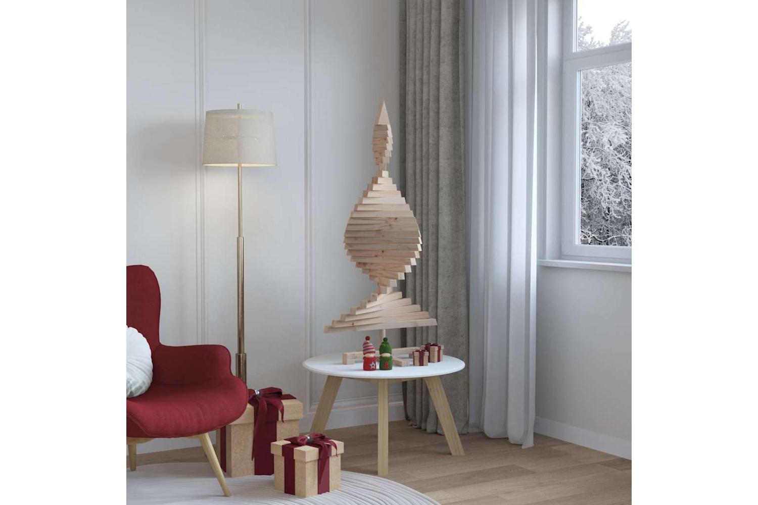 Vidaxl Christmas Trees With Stand Natural 120 Cm Solid Pine Wood-4