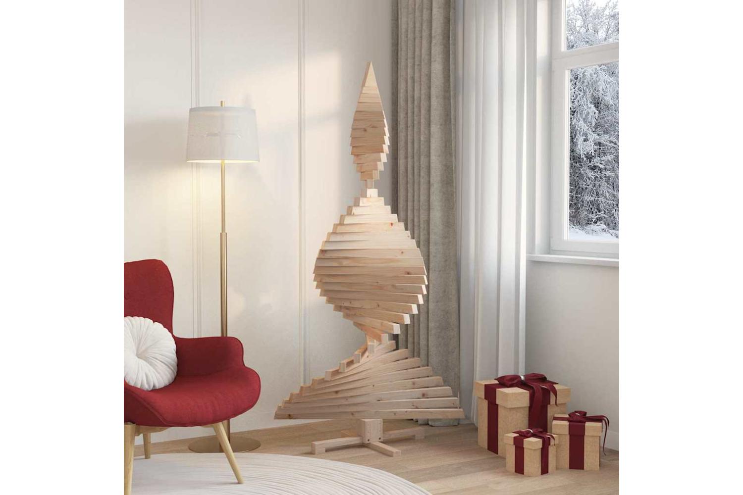 Vidaxl Christmas Trees With Stand Natural 180 Cm Solid Pine Wood-4