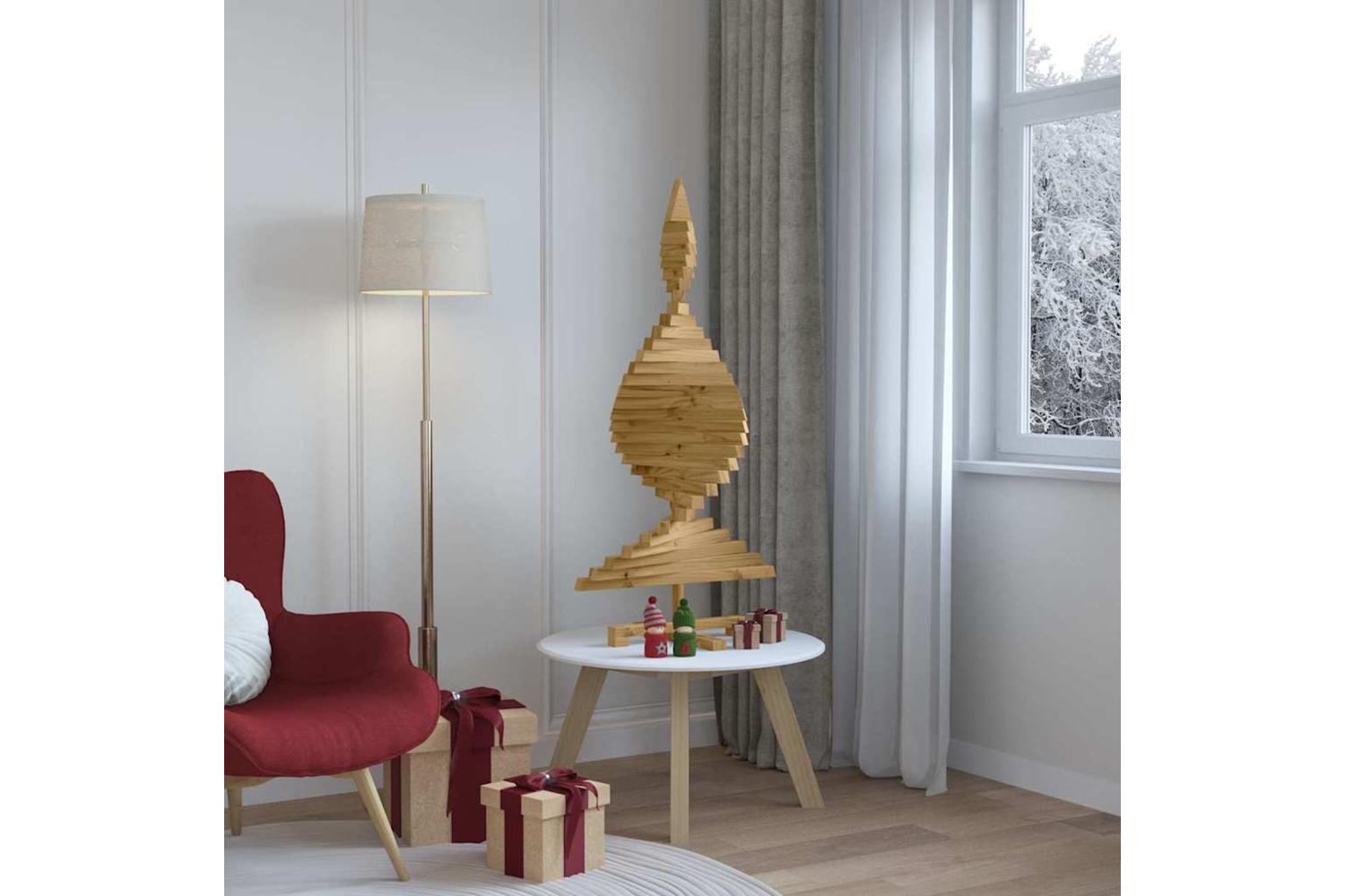 Vidaxl Christmas Trees With Stand Brown 120 Cm Solid Pine Wood-4