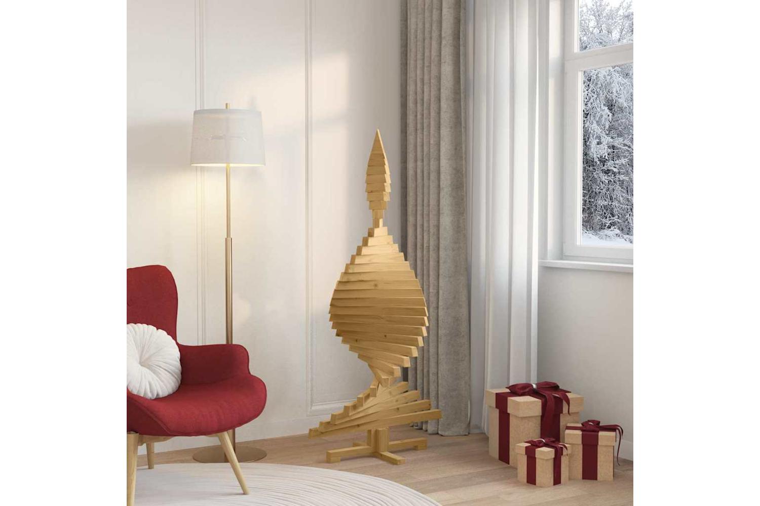 Vidaxl Christmas Trees With Stand Brown 150 Cm Solid Pine Wood-4